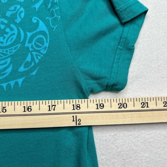 Maori Hook Womens Teal‎ V Neck Short Sleeve T-shirt Size Small - Picture 6 of 8